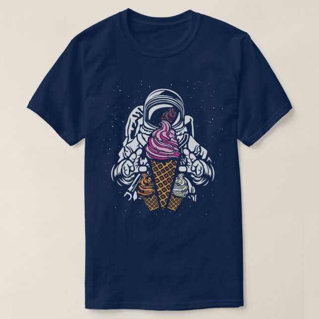 Eiscreme Gelato Future Astronaut Fangemeinde Uni T-Shirt (Design vorne)