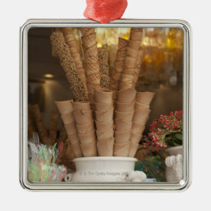 Eiscreme gelato Kegel in der Silbernes Ornament