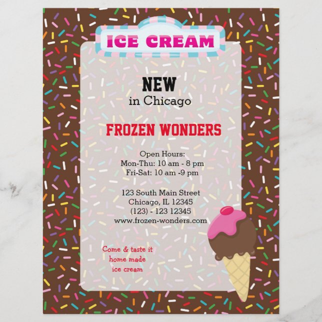 Eiscreme-Geschäft Flyer (Vorne)