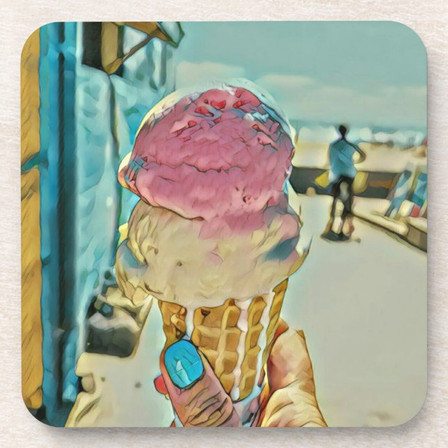 Eiscreme Getränkeuntersetzer (Vorderseite)