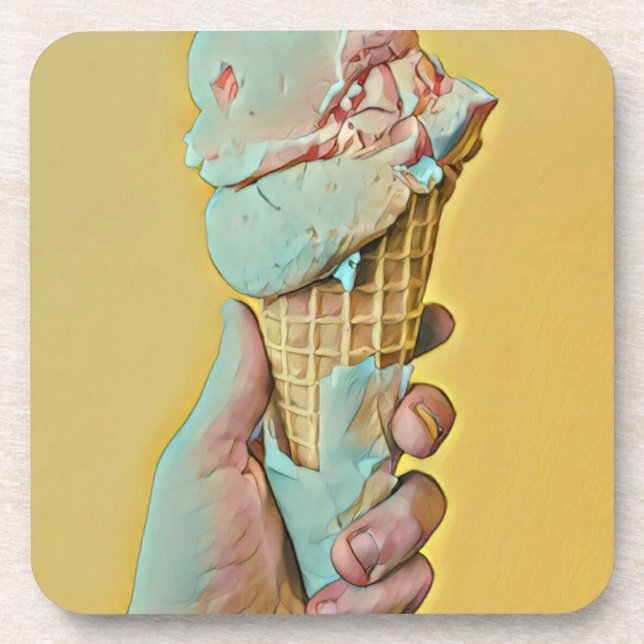 Eiscreme Getränkeuntersetzer (Vorderseite)