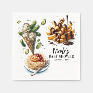 Eiscreme & Gurken Seltsame Gelüste Baby Shower Serviette