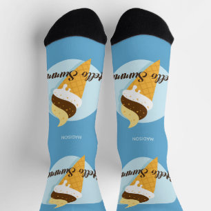 Eiscreme Hallo individuelle Name & Farbe Socken