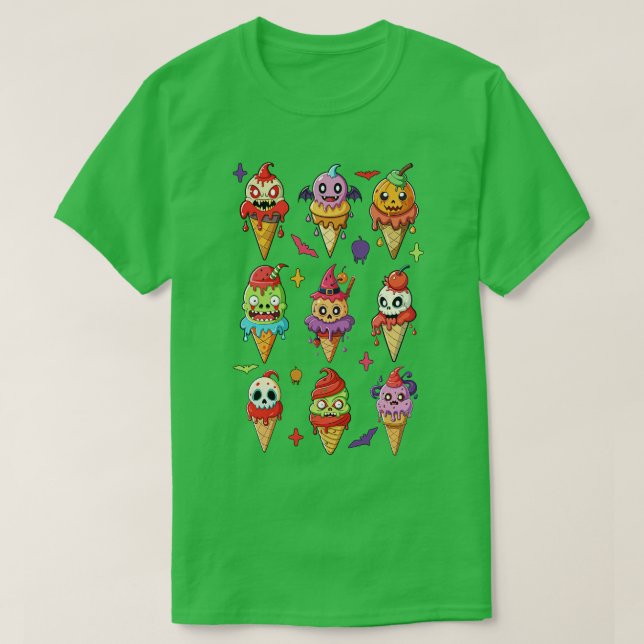 Eiscreme Halloween Funny Spooky Jahreszeit T-Shirt (Design vorne)