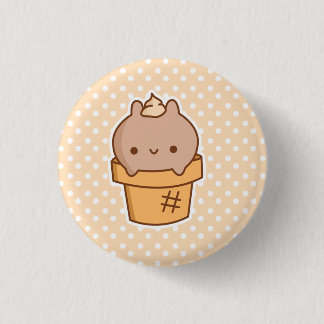 Eiscreme-Häschen-Knopf *CHOOSE IHRE EIGENE GRÖSSE Button