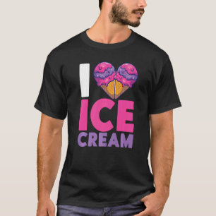 Eiscreme Herz Knochen I Liebe Ice Creme T-Shirt