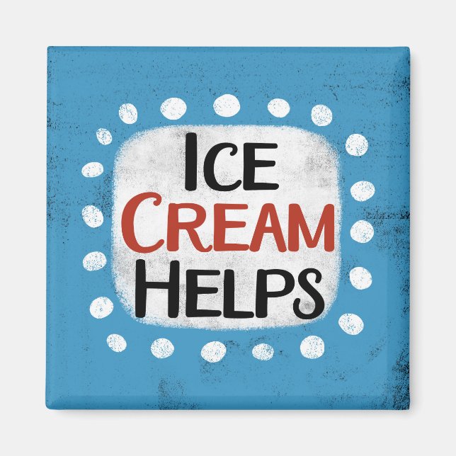 Eiscreme hilft Kühlschrank Magnet (Vorne)