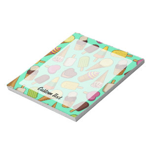 Eiscreme-Hintergrund Notizblock