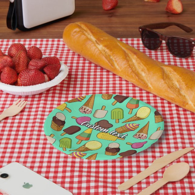 Eiscreme-Hintergrund Pappteller (Picknick)