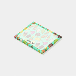 Eiscreme-Hintergrund Post-it Klebezettel