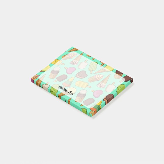 Eiscreme-Hintergrund Post-it Klebezettel (angewinkelt)