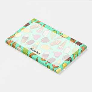 Eiscreme-Hintergrund Post-it Klebezettel