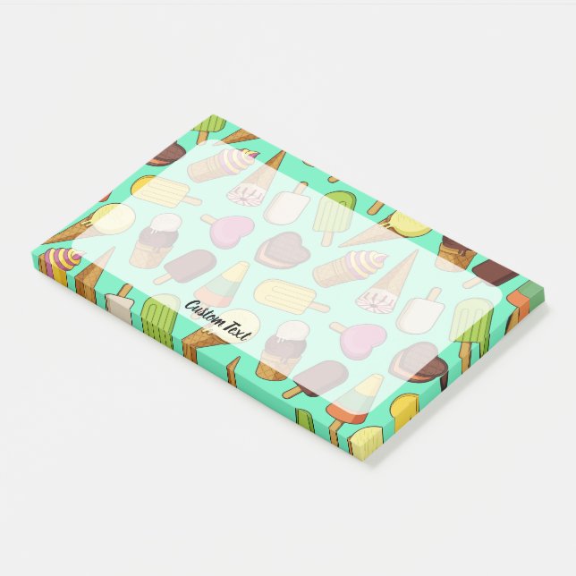 Eiscreme-Hintergrund Post-it Klebezettel (angewinkelt)