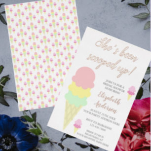 Eiscreme-Hochzeits-Einladung zum Bridal Shower Folieneinladung