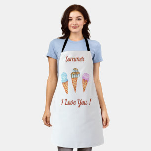 Eiscreme I Liebe Sie Niedlichen Sommer Schürze