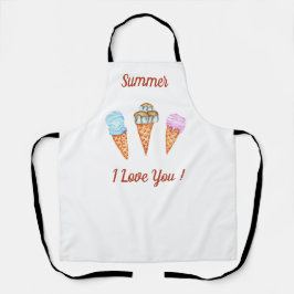 Eiscreme I Liebe Sie Niedlichen Sommer Schürze