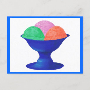 Eiscreme in blauen Schale Party-Einladungen Postka Postkarte