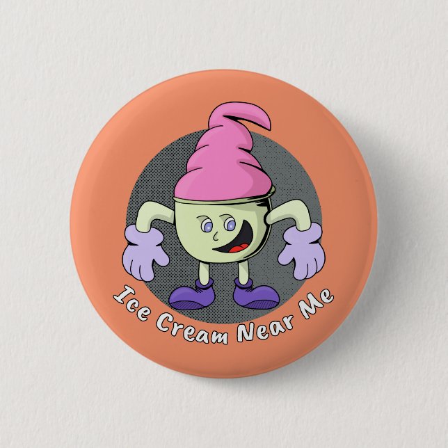 Eiscreme in der Nähe von mir Button (Vorderseite)