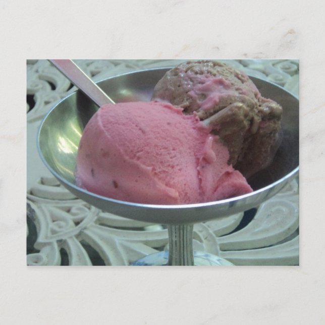 Eiscreme in einer Schüssel Postkarte (Vorderseite)