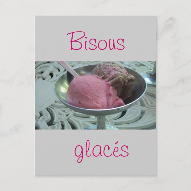 Eiscreme in einer Schüssel Postkarte (Vorderseite)