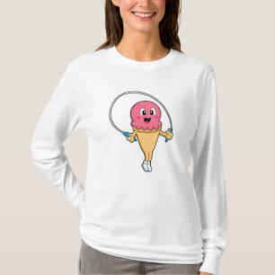 Eiscreme in Fitness mit Seile T-Shirt