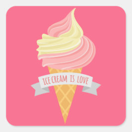 Eiscreme ist Liebe Wortart Food Aufkleber
