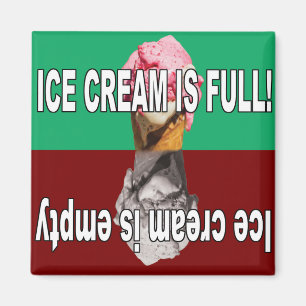 Eiscreme ist voll und leer magnet