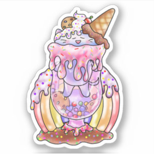 Eiscreme Katze Float Aufkleber