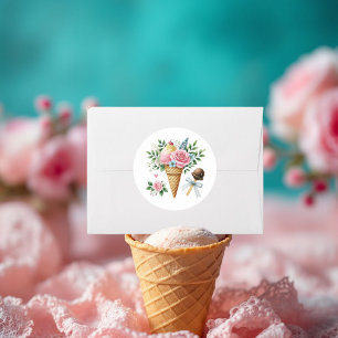Eiscreme-Kegel-Brautparty-Umschlag-Siegel Runder Aufkleber