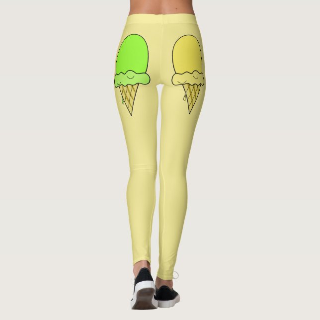Eiscreme-Kegel, gelbe Leggings (Rückseite)