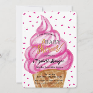 Eiscreme-Kegel-Konfetti-Süßigkeiten-Baby-Party Einladung