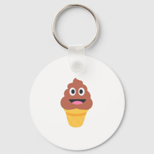 Eiscreme-Kegel-Kot-Emoji Schlüsselanhänger