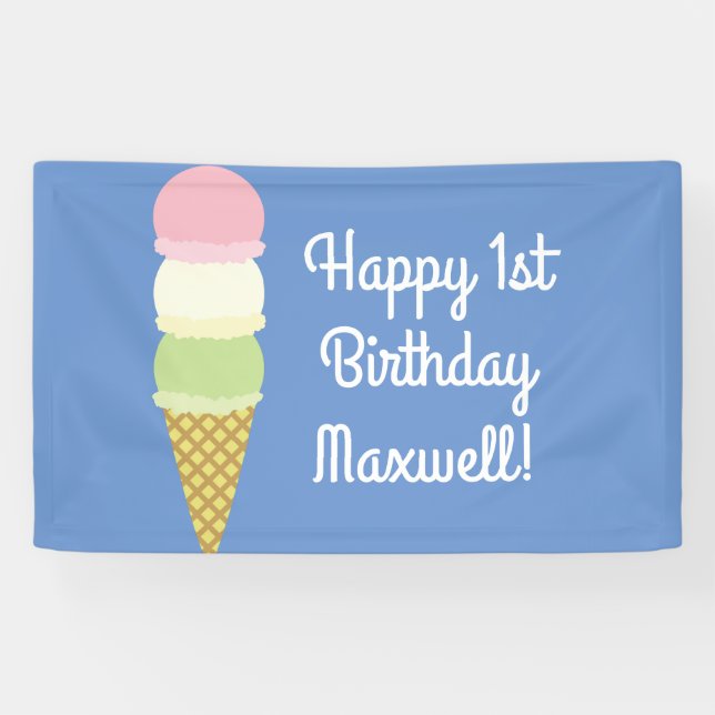 Eiscreme-Kegel-niedliche 1. Banner (Horizontal)