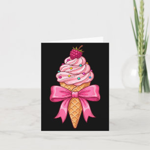 Eiscreme-Kegel Rosa Schleife Kokette Schleife Mama Karte