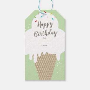 Eiscreme-Kegel Schriftzug Alles Gute zum Geburtsta Geschenkanhänger