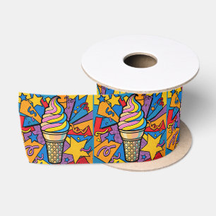 Eiscreme-Kegel-Swirbel Pop-Art Satinband