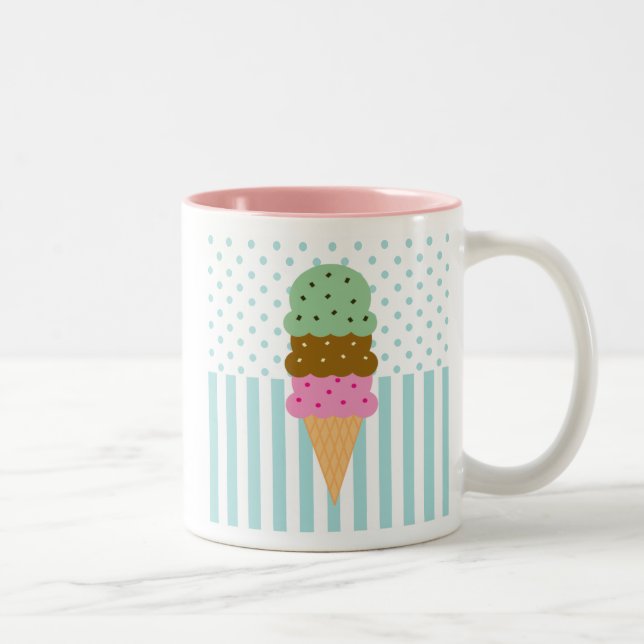 Eiscreme-Kegel-Tasse Zweifarbige Tasse (Rechts)