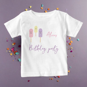 Eiscreme-Kegelportion Konfetti Rosa Kindergeburtst Baby T-shirt