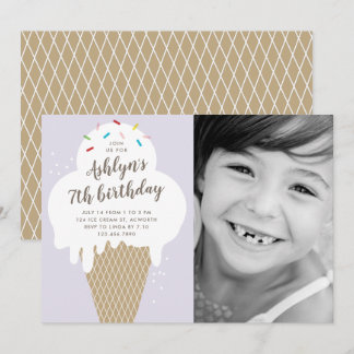 Eiscreme-Kids Foto Geburtstagsparty Einladung