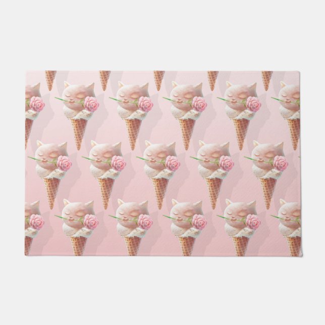 Eiscreme Kitty - Rosy & Dreamy Fußmatte (Vorderseite)