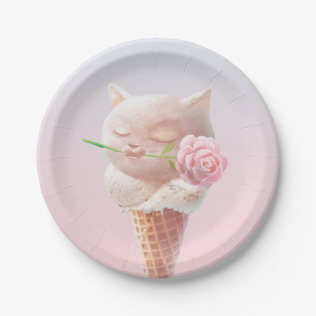 Eiscreme Kitty - Rosy & Dreamy Pappteller (Vorderseite)