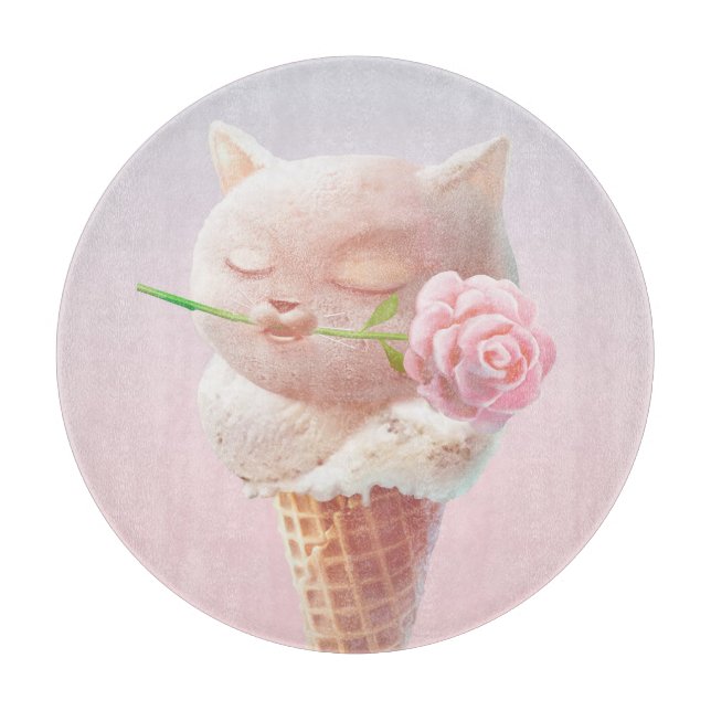 Eiscreme Kitty - Rosy & Dreamy Schneidebrett (Vorderseite)