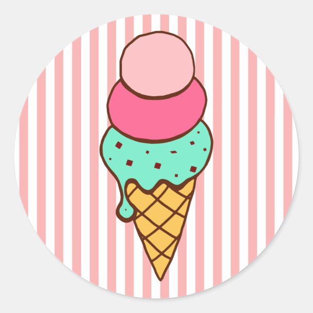 Eiscreme-Kone-Geburtstagsaufkleber Runder Aufkleber (Vorderseite)