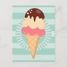 Eiscreme-Kone - Niedliche Schokolade Vanilla Minze Postkarte