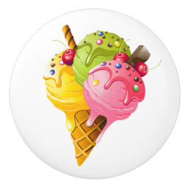 Eiscreme-Kone-Schublade Keramikknauf