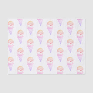 Eiscreme-Kone-Sketch Rosa und Lila Fassade Seidenpapier