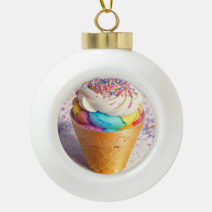 Eiscreme-Kone-Sprinklen Keramik Kugel-Ornament