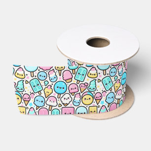Eiscreme-Kone und Popsicle Doodles Satinband