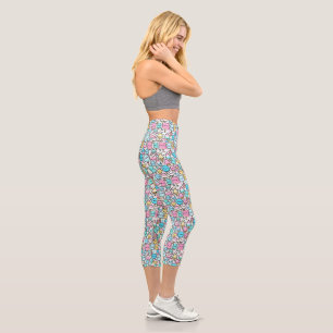 Eiscreme-Kone und Popsicle Kawaii Art Capri Leggings