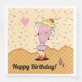 Eiscreme-Kone-Zeichen Party Table Confetti Serviette